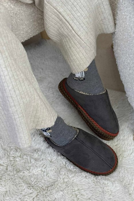 ONE COLOR SIMPLE WOMEN SLIPPERS GREY/GRI 