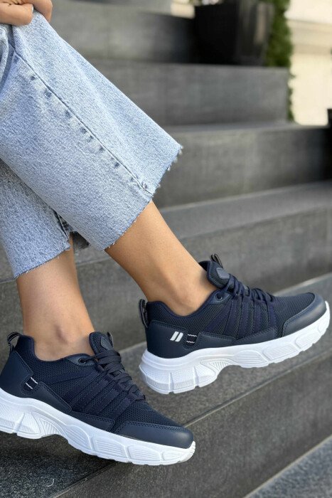 ONE COLOR SIMPLE WOMEN SNEAKERS BLUE-WHITE/BLBA - 1