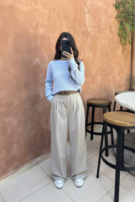 ONE COLOR SIMPLE WOMEN SWEATER BEAUBLUE/BBL - 1