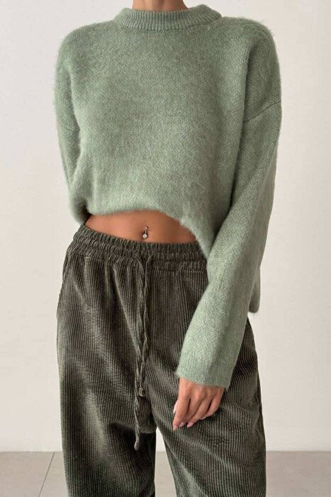 ONE COLOR SIMPLE WOMEN SWEATER MINT/MENTE 