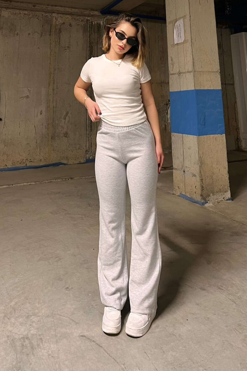 ONE COLOR SIMPLE WOMEN SWEATPANTS LIGHT GREY/GZ - 3
