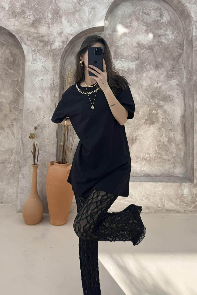 ONE COLOR SIMPLE WOMEN T-SHIRT BLACK/ E ZEZE - 6