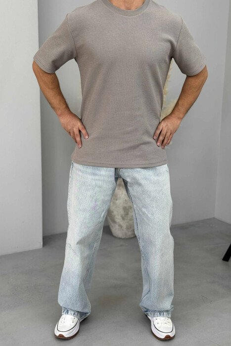 ONE COLOR SIMPLE MEN T-SHIRT GREY/GRI - 1
