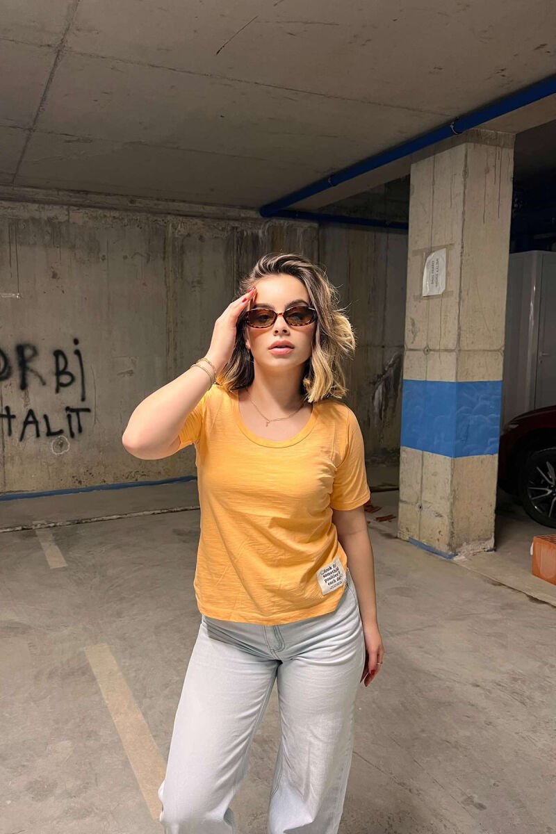 ONE COLOR SIMPLE WOMEN T-SHIRT ORANGE/PORTOKALLI - 1