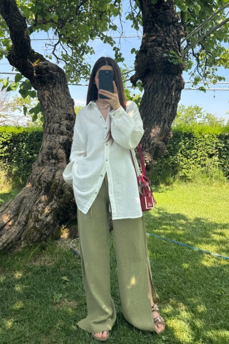 ONE COLOR SIMPLE WOMEN SHIRT WHITE-E BARDHE - KLAUDIO FASHION