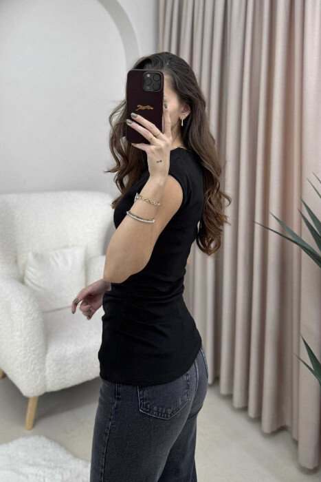 ONE COLOR SIMPLE WOMEN TANK TOP BLACK/ E ZEZE - 3