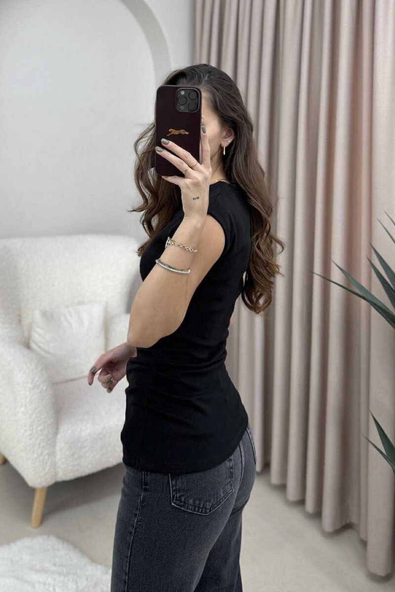 ONE COLOR SIMPLE WOMEN TANK TOP BLACK/ E ZEZE - 3