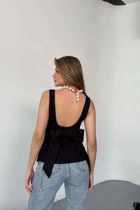ONE COLOR SIMPLE WOMEN TANK TOP BLACK/ E ZEZE - 2