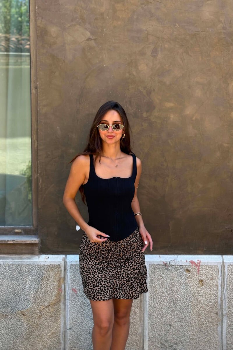 ONE COLOR SIMPLE WOMEN TANK TOP BLACK/ E ZEZE - 4