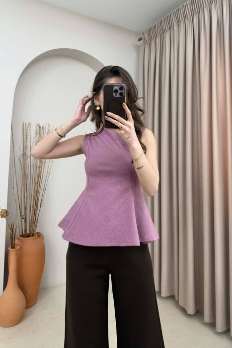 ONE COLOR SIMPLE WOMEN TANK TOP LIGHT PURPLE/LEZB - 1