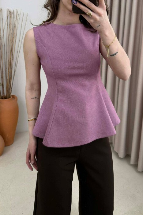 ONE COLOR SIMPLE WOMEN TANK TOP LIGHT PURPLE/LEZB - 2