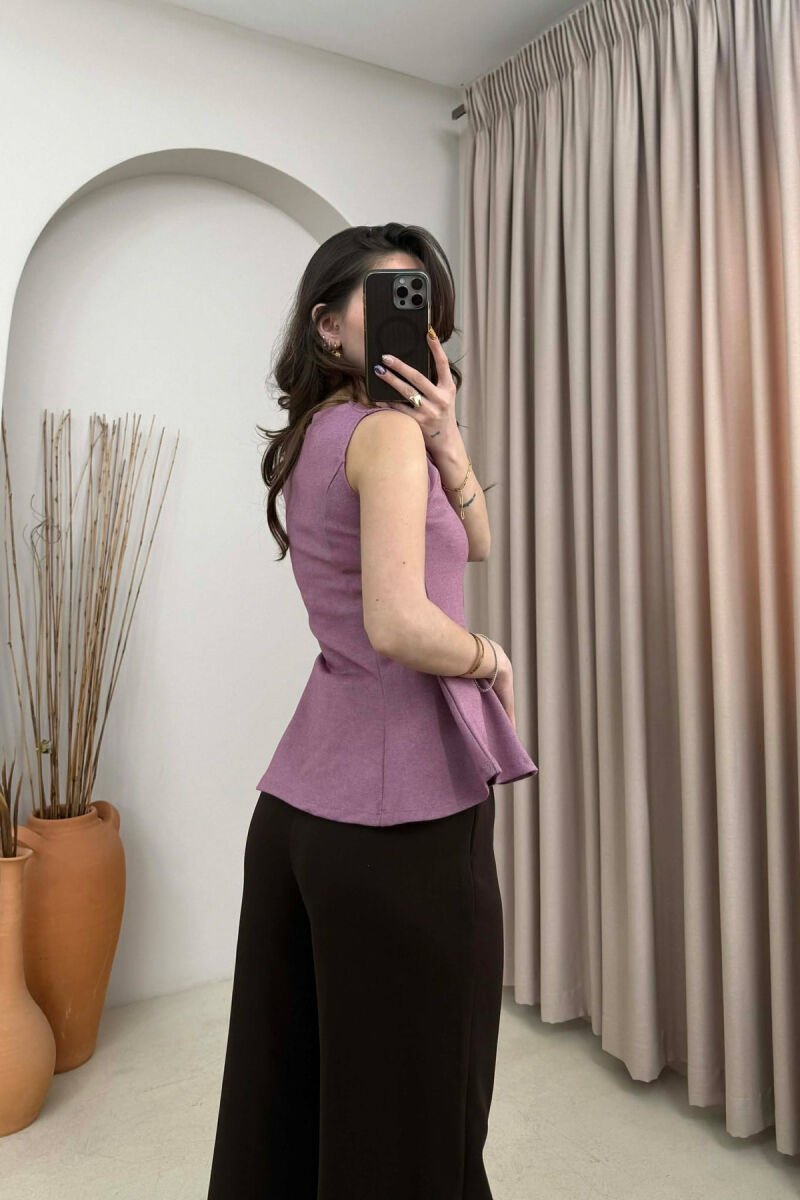 ONE COLOR SIMPLE WOMEN TANK TOP LIGHT PURPLE/LEZB - 3