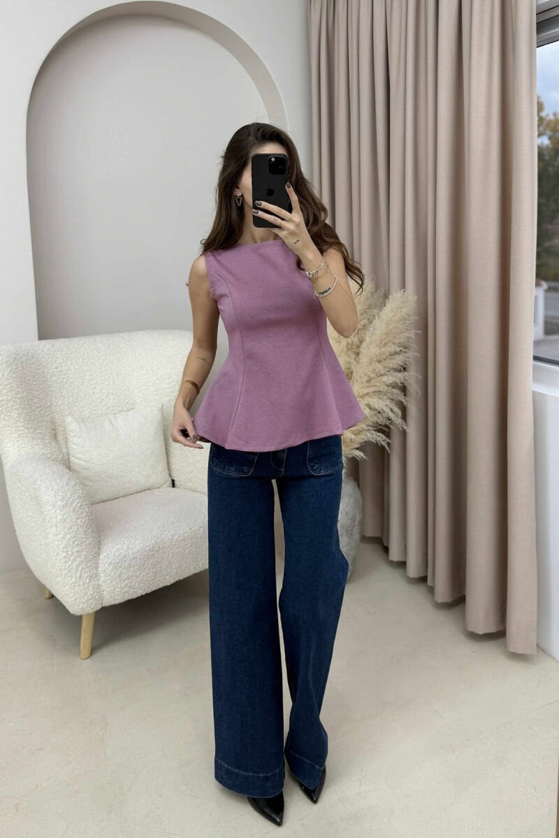 ONE COLOR SIMPLE WOMEN TANK TOP LIGHT PURPLE/LEZB - 6
