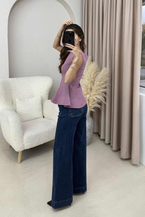 ONE COLOR SIMPLE WOMEN TANK TOP LIGHT PURPLE/LEZB - 8
