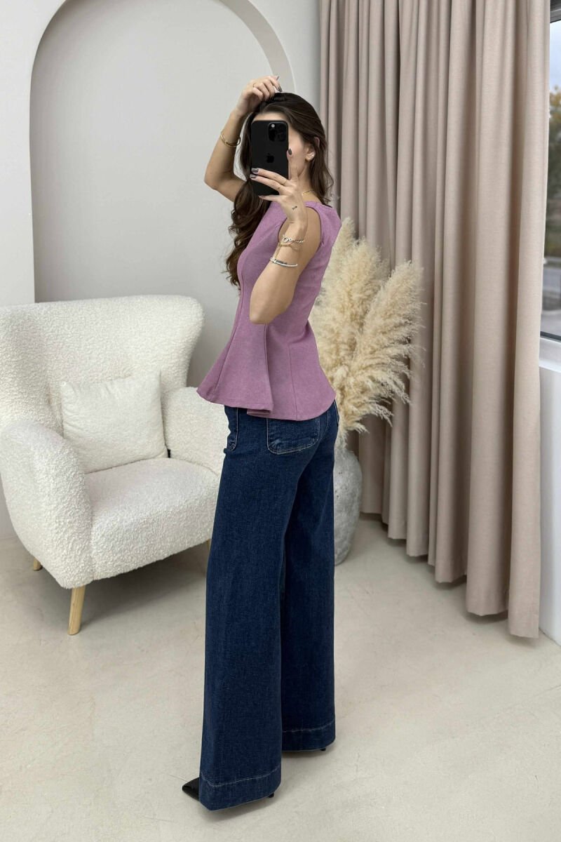ONE COLOR SIMPLE WOMEN TANK TOP LIGHT PURPLE/LEZB - 8