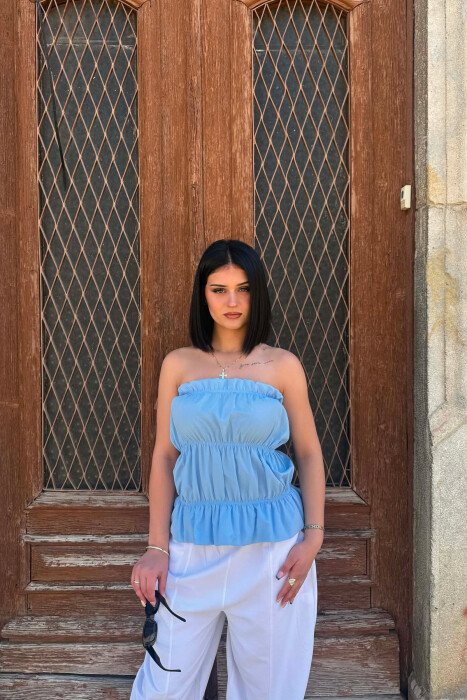 ONE COLOR SIMPLE WOMEN TANK TOP LIGHTBLUE/BZ 