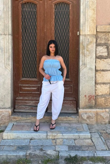 ONE COLOR SIMPLE WOMEN TANK TOP LIGHTBLUE/BZ - 4