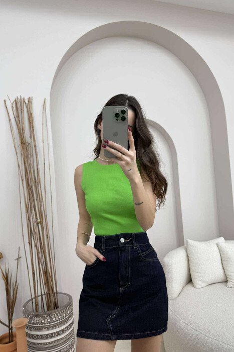 ONE COLOR SIMPLE WOMEN TANK TOP NEON/NEON - KLAUDIO FASHION