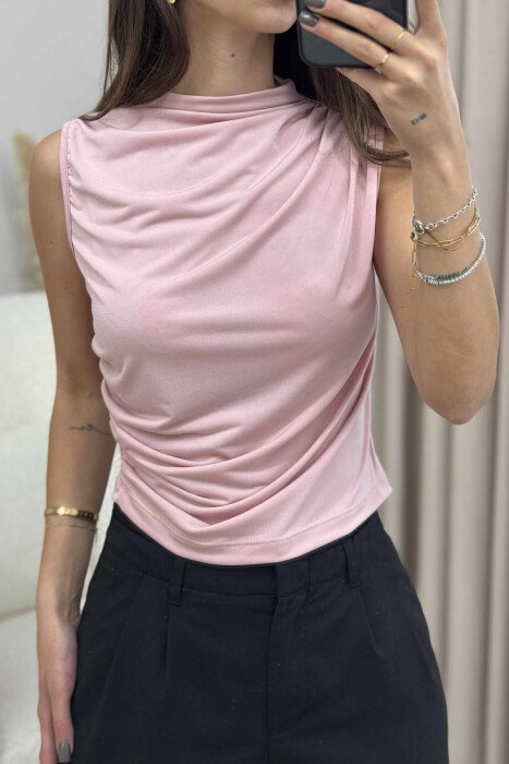 ONE COLOR SIMPLE WOMEN TANK TOP POWDER/PUDER - 2