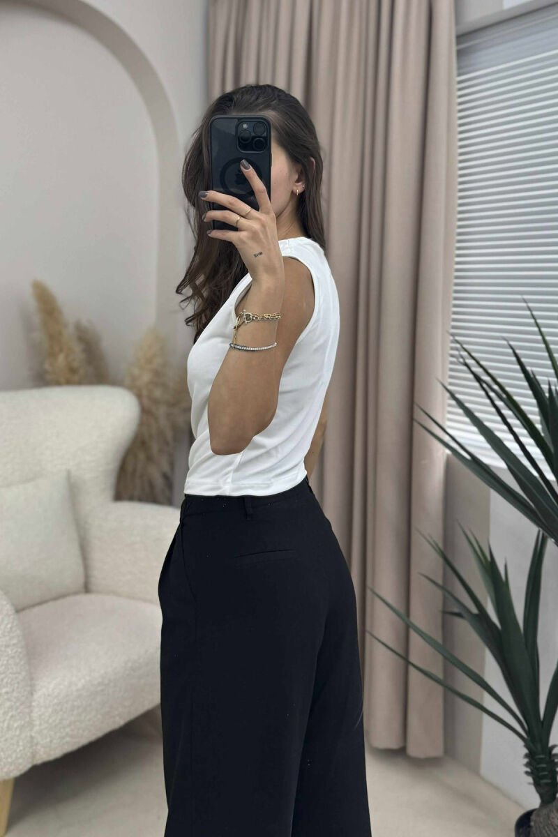 ONE COLOR SIMPLE WOMEN TANK TOP WHITE-E BARDHE - 4