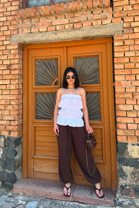 ONE COLOR SIMPLE WOMEN TANK TOP WHITE-E BARDHE - 4