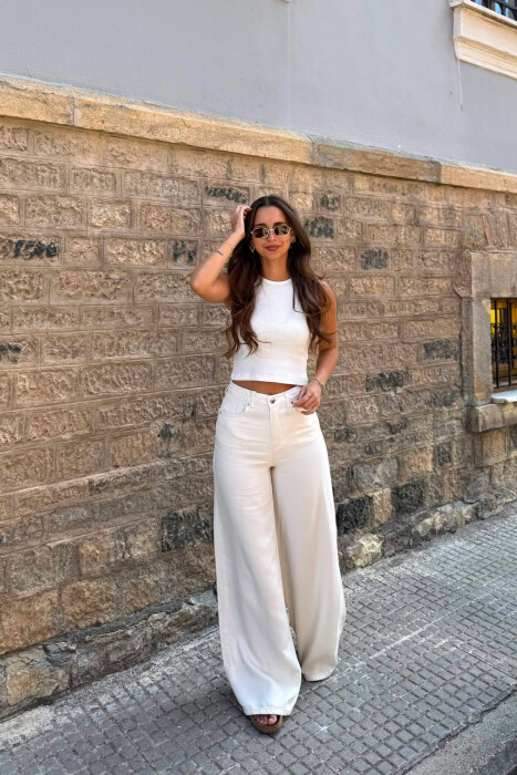 ONE COLOR SIMPLE WOMEN TANK TOP WHITE-E BARDHE - 5