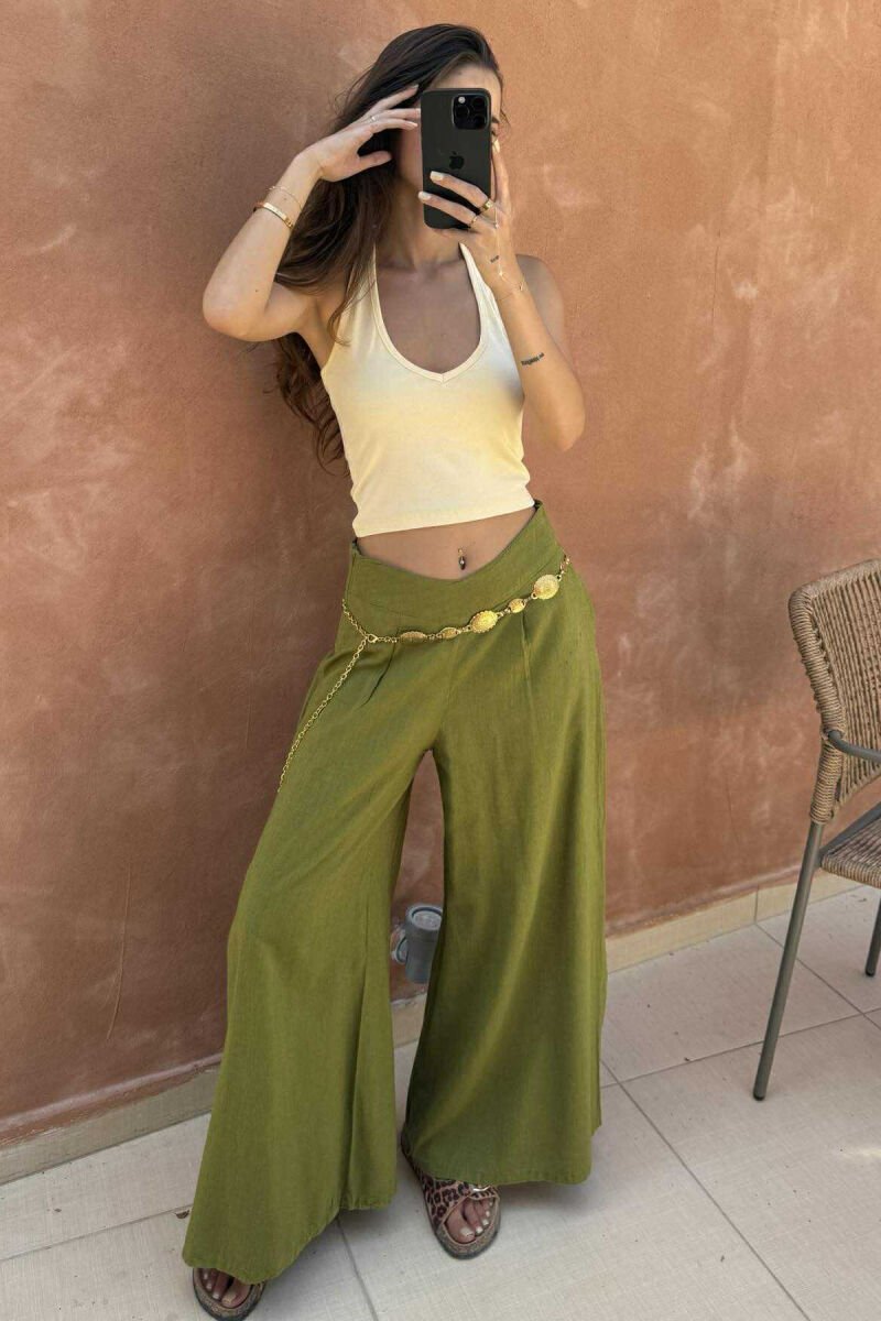 ONE COLOR SIMPLE WOMEN TANK TOP YELLOW/E VERDHE - 2