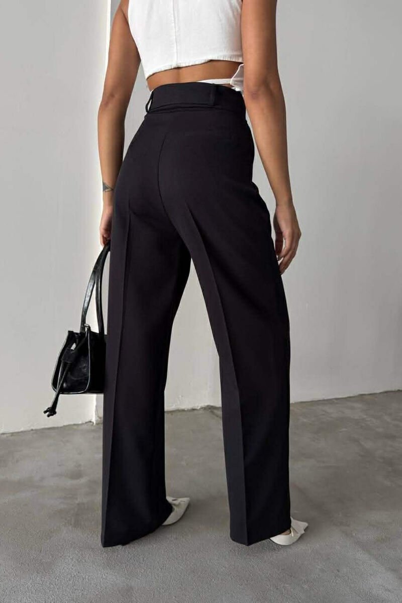 ONE COLOR SIMPLE WOMEN TROUSERS BLACK/ E ZEZE - 3