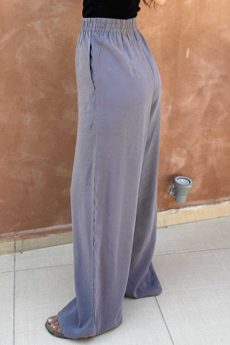ONE COLOR SIMPLE WOMEN TROUSERS DARK GREY/GEE - 4