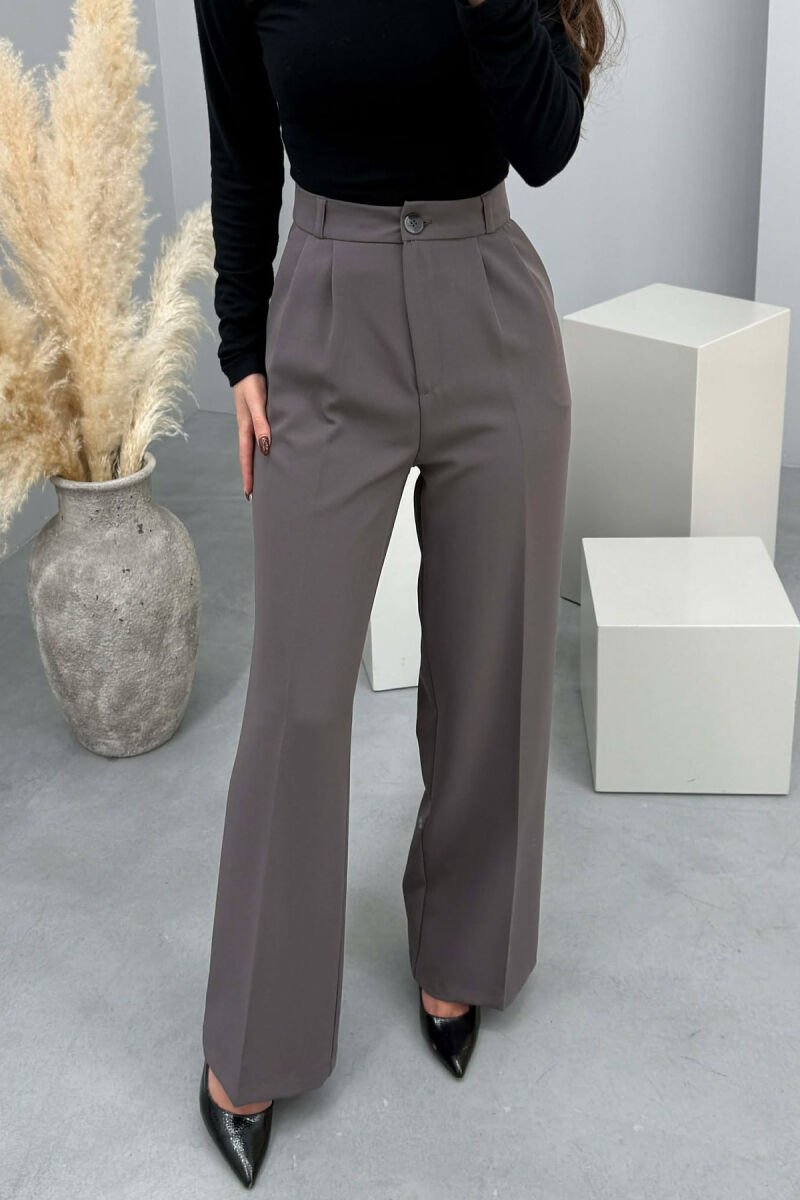 ONE COLOR SIMPLE WOMEN TROUSERS GREY ASH/GRI HIRI - 3