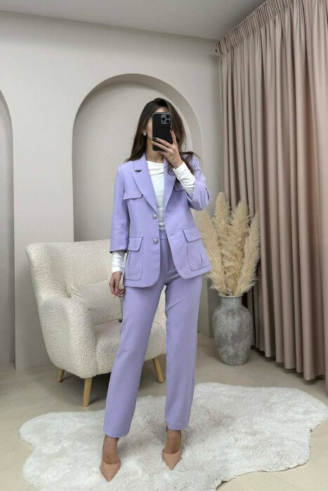 SET NJE NGJYRESH XHAKETE+PANTALLONA PER FEMRA NE NGJYRE LEJLA - KLAUDIO FASHION