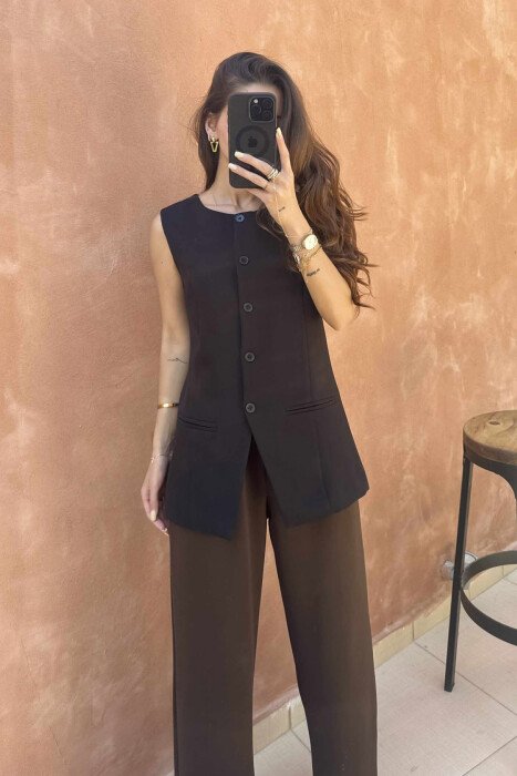 ONE COLOR SIMPLE WOMEN VEST BLACK/ E ZEZE - 2