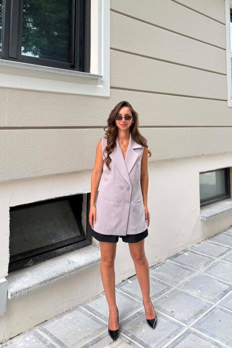 ONE COLOR SIMPLE WOMEN VEST GREY/GRI 