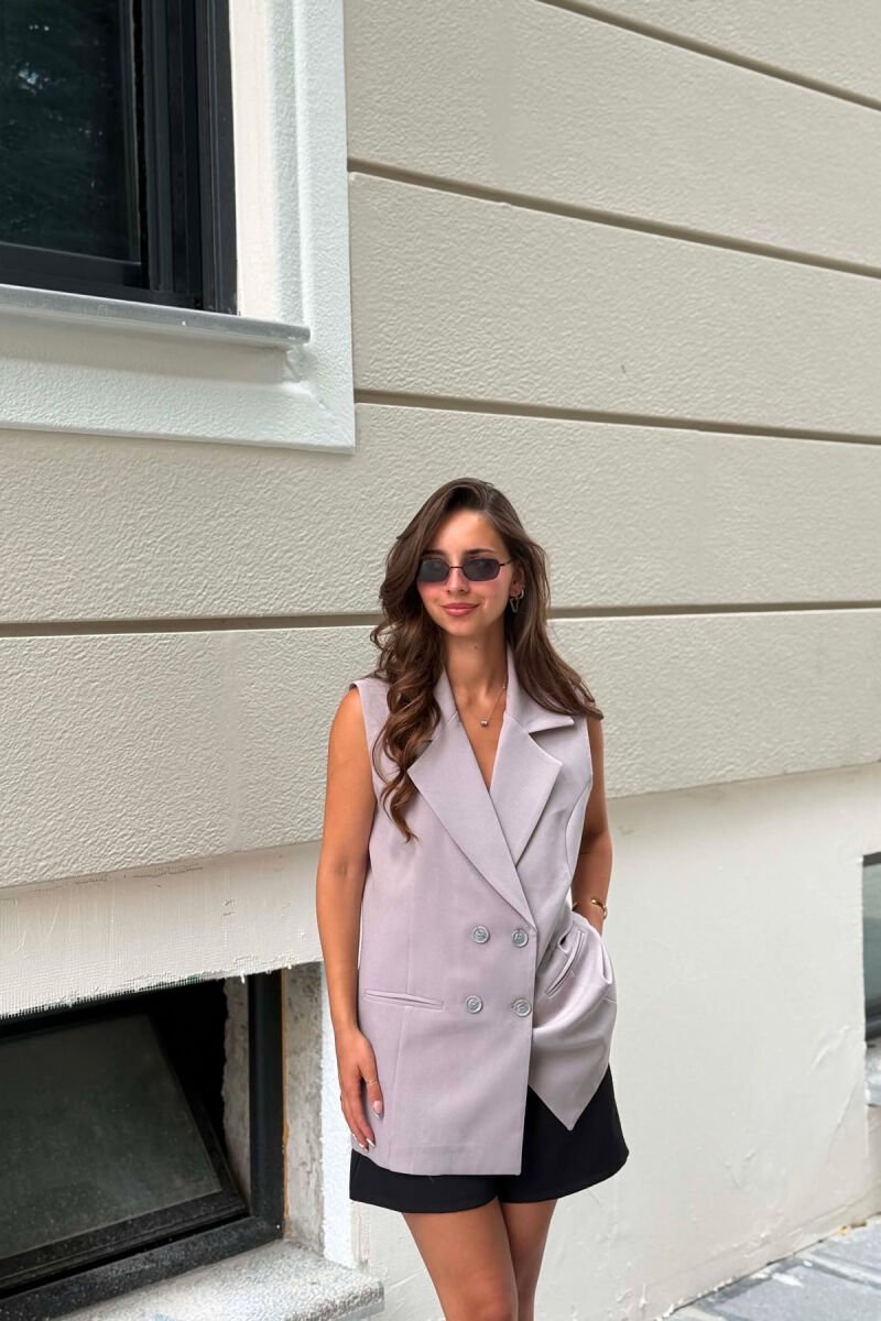 ONE COLOR SIMPLE WOMEN VEST GREY/GRI - 3