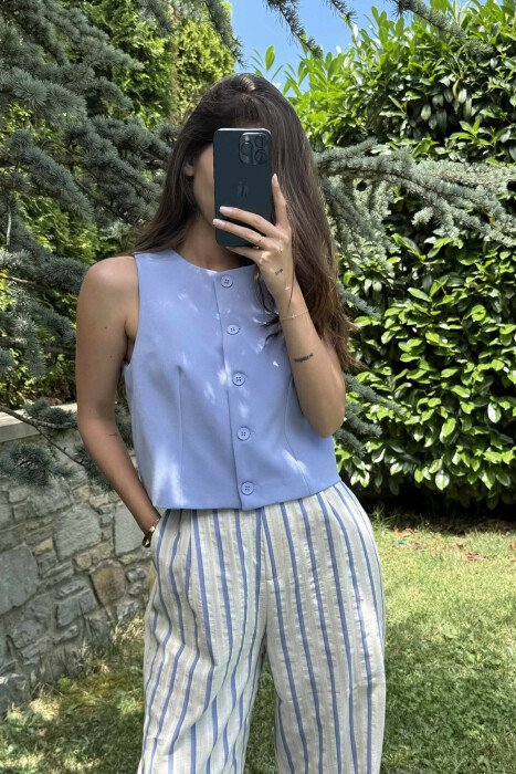 ONE COLOR SIMPLE WOMEN VEST LIGHT PURPLE/LEZB - 3