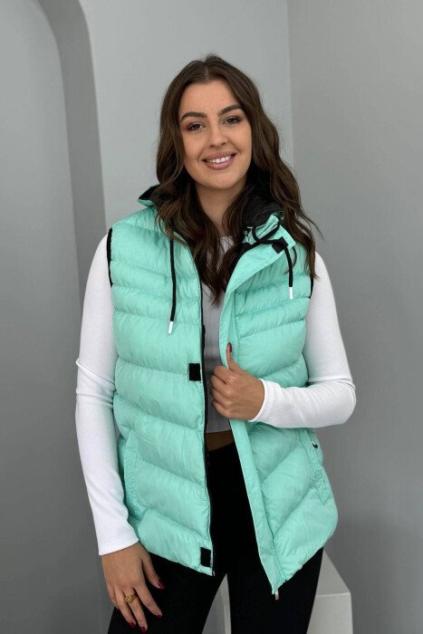 ONE COLOR SIMPLE WOMEN VEST MINT/MENTE - 1