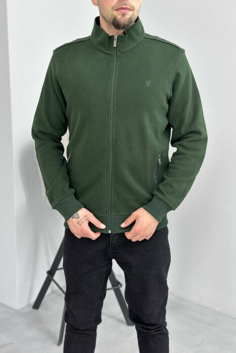 ONE COLOR SIMPLE ZIPPER MEN JACKET GREEN/JESHILE 