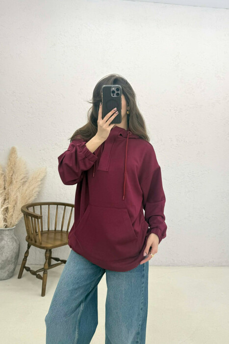 HODDIE PER FEMRA NE NGJYRE VISHNJE - KLAUDIO FASHION