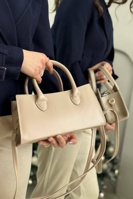 ONE COLOR SIMPLE ZIPPER WOMEN BAG BEIGE/BEZHE - 4