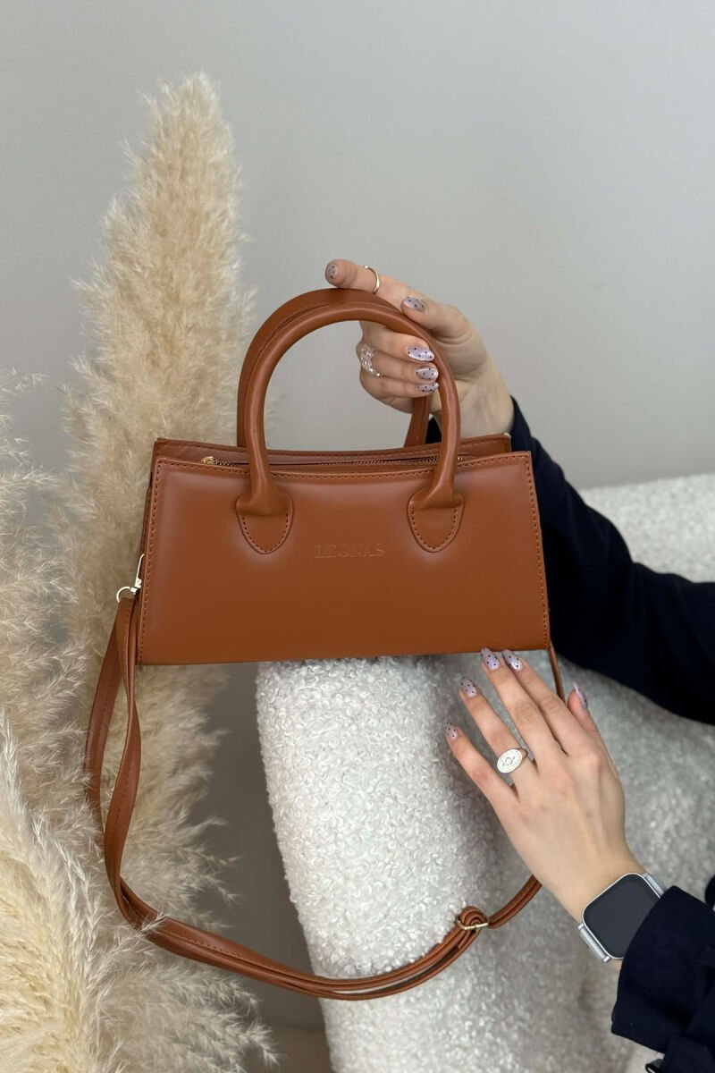 ONE COLOR SIMPLE ZIPPER WOMEN BAG BROWN/KAFE - 4