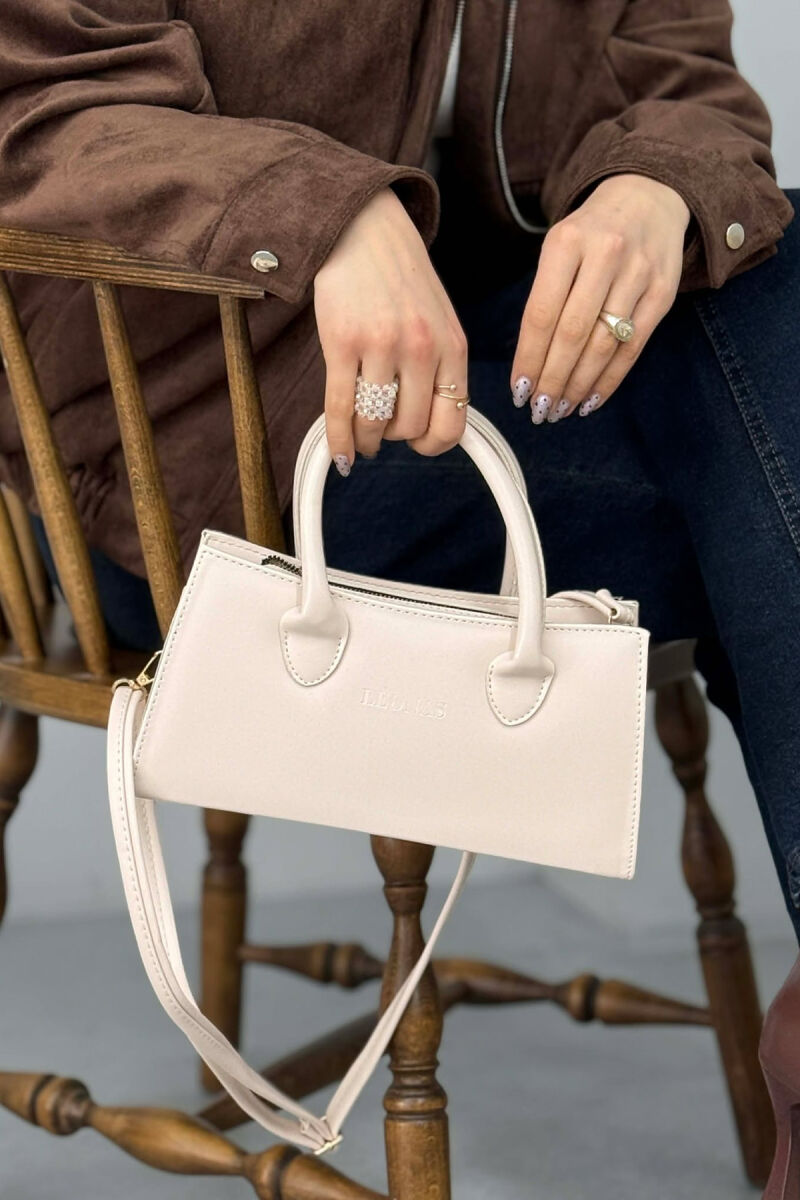 ONE COLOR SIMPLE ZIPPER WOMEN BAG CREAM/KREM - 1