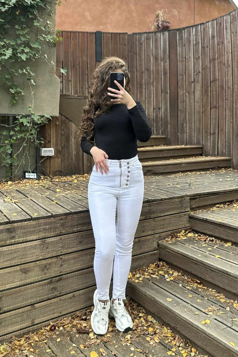 ONE COLOR SKINNY WOMEN JEANS WHITE-E BARDHE - 2