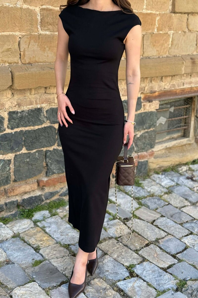 ONE COLOR SLEEVELESS WOMAN DRESS BLACK/ E ZEZE - 2