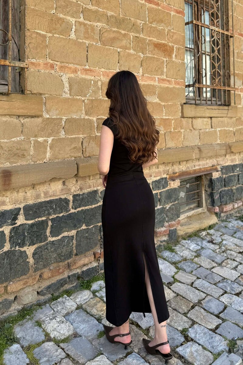ONE COLOR SLEEVELESS WOMAN DRESS BLACK/ E ZEZE - 5