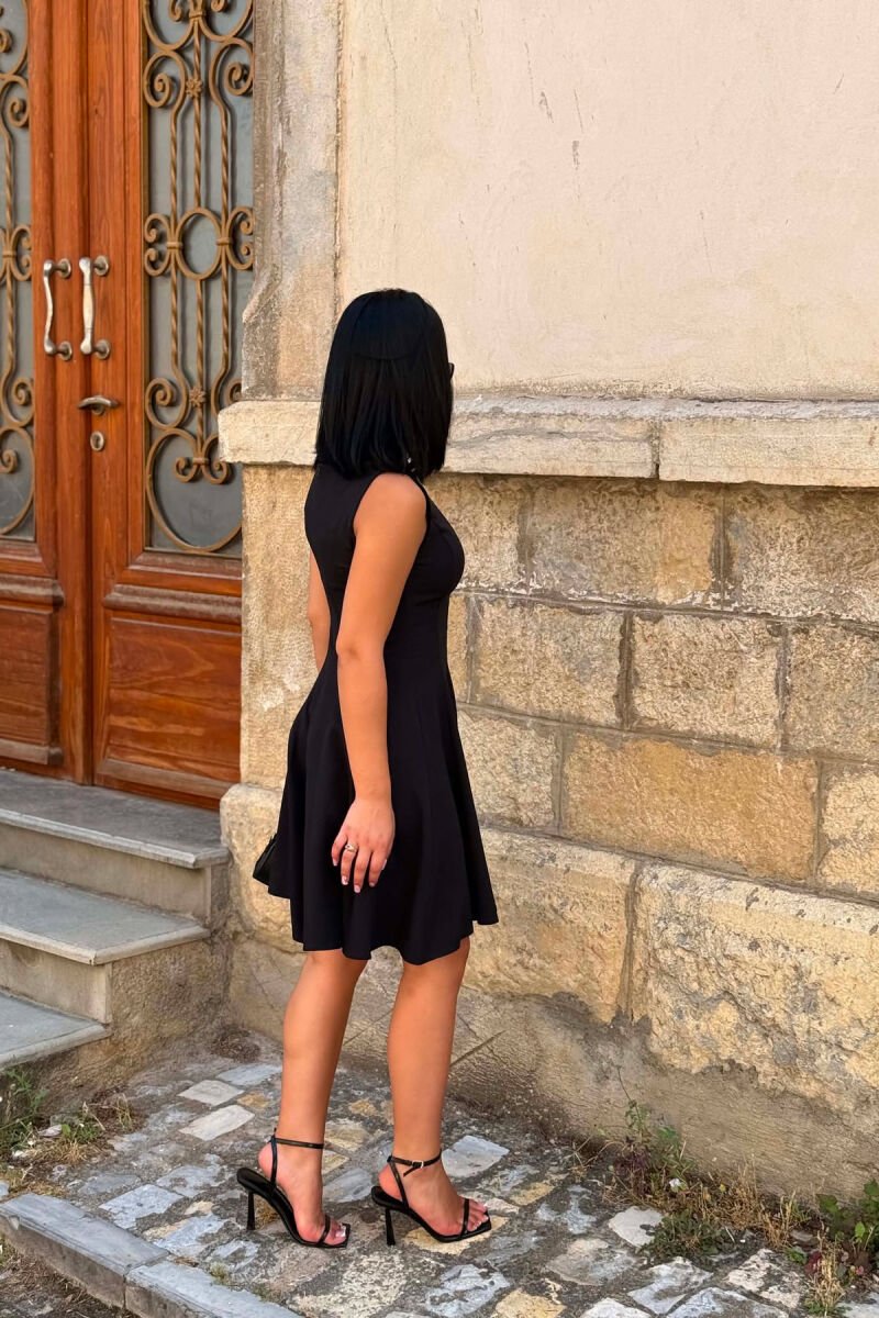 ONE COLOR SLEEVELESS WOMAN DRESS BLACK/ E ZEZE - 4