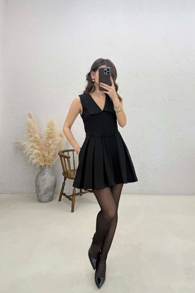 ONE COLOR SLEEVELESS WOMAN DRESS BLACK/ E ZEZE - 1