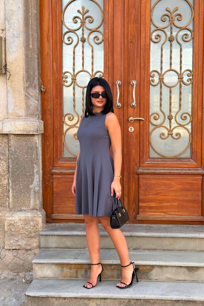 ONE COLOR SLEEVELESS WOMAN DRESS GREY ASH/GRI HIRI - 2