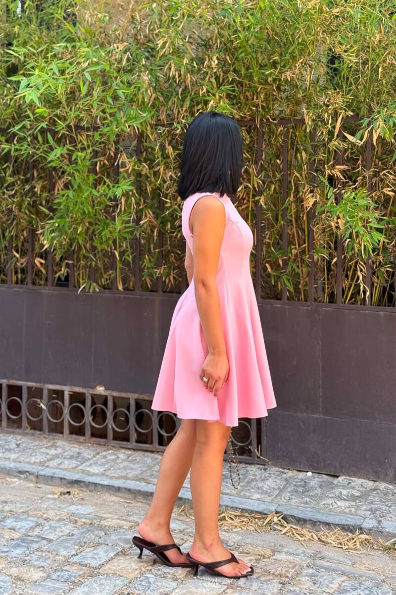 ONE COLOR SLEEVELESS WOMAN DRESS PINK/ROZE - 5