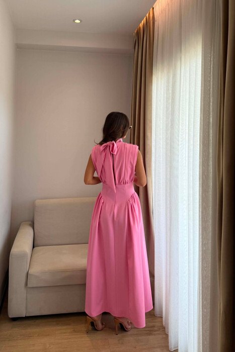ONE COLOR SLEEVELESS WOMAN DRESS PINK/ROZE - 5