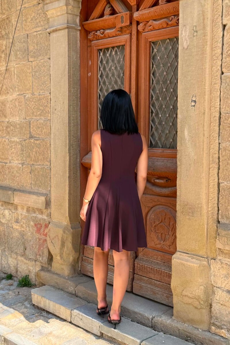 ONE COLOR SLEEVELESS WOMAN DRESS PURPLE/LEJLA - 4